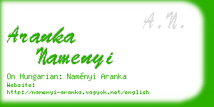 aranka namenyi business card